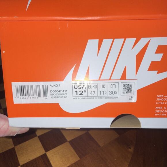 Nike AJKO 1 Bleached Aqua White Canvas High Top Sneaker 12.5 main image 7